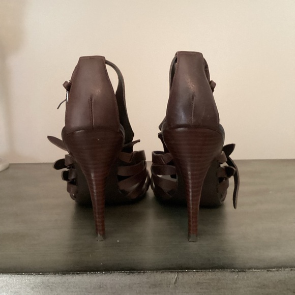 Brown leather heels/sandals Size 8 EUC - Picture 3 of 8